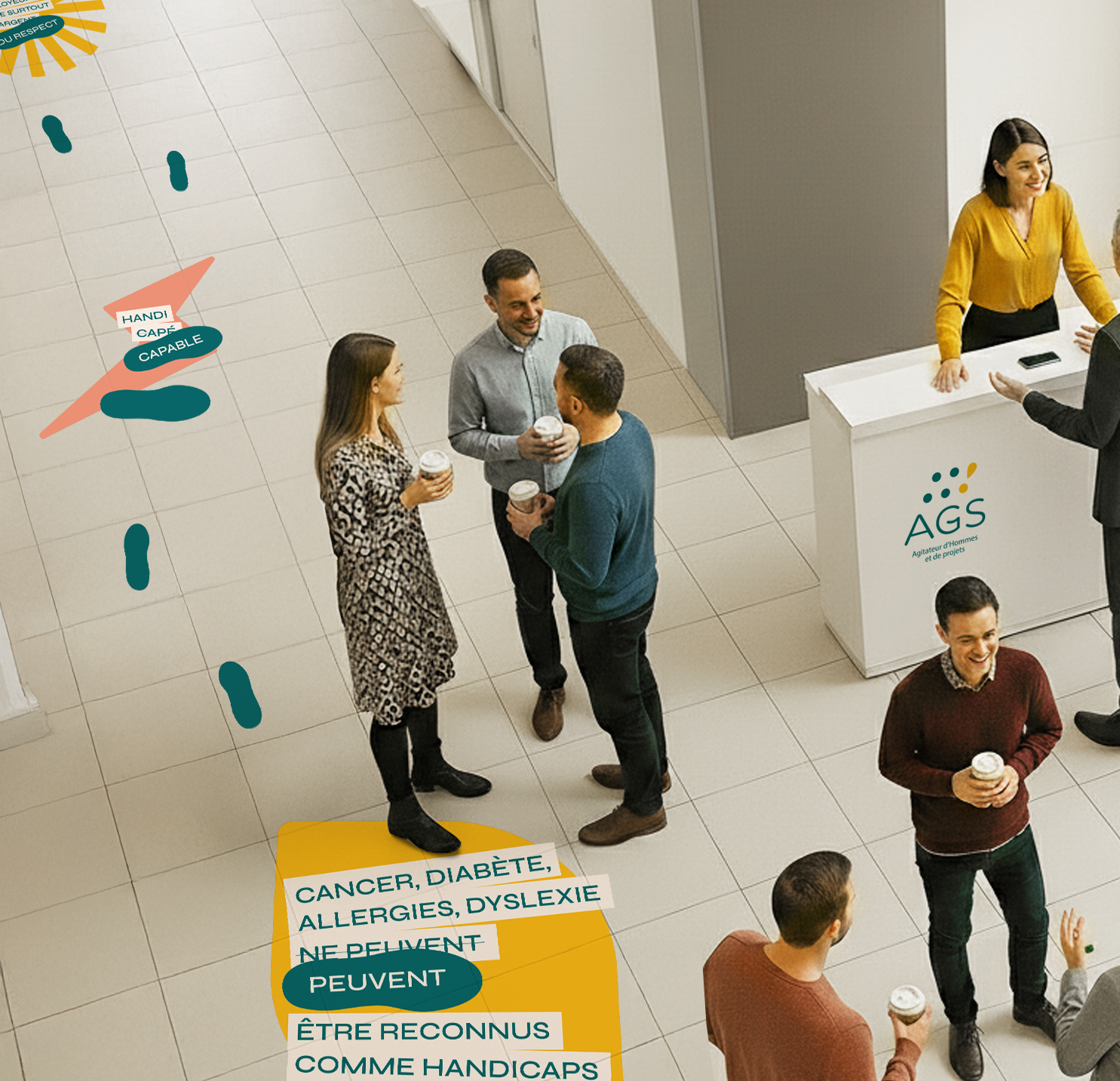 Illustration artistique sur l’intégration des personnes en situation de handicap dans l’entreprise