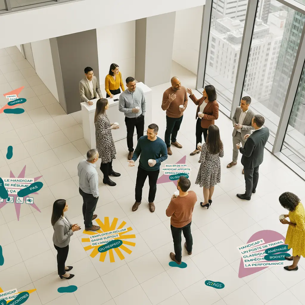 Création graphique sur le thème du handicap en entreprise et de l’inclusion professionnelle