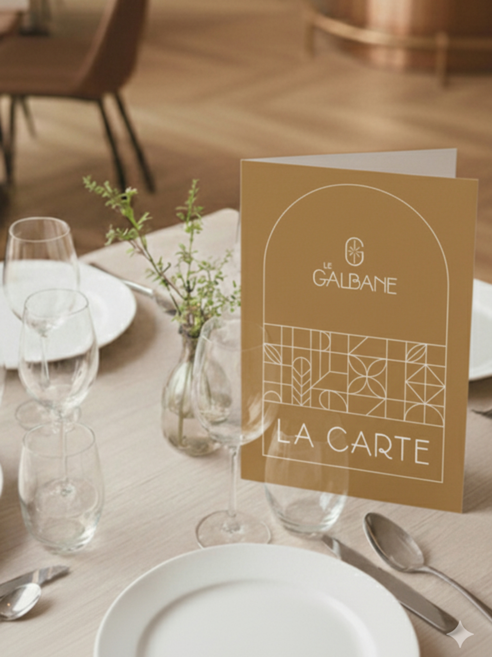 Conception graphique d'une carte de menu pour un restaurant bistronomique