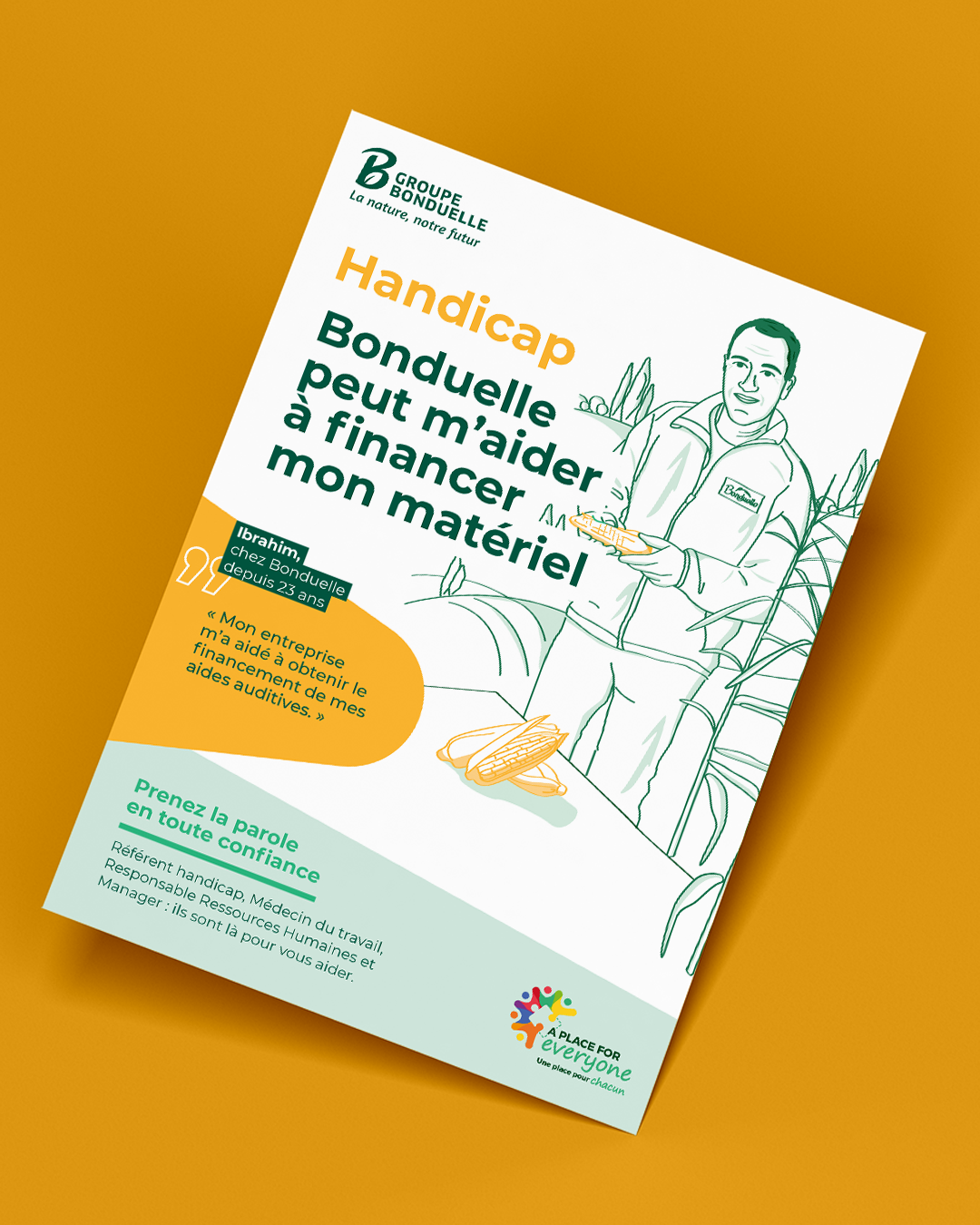 Réalisation graphique d'une affiche de sensibilisation des collaborateurs au handicap et au financement du matériel