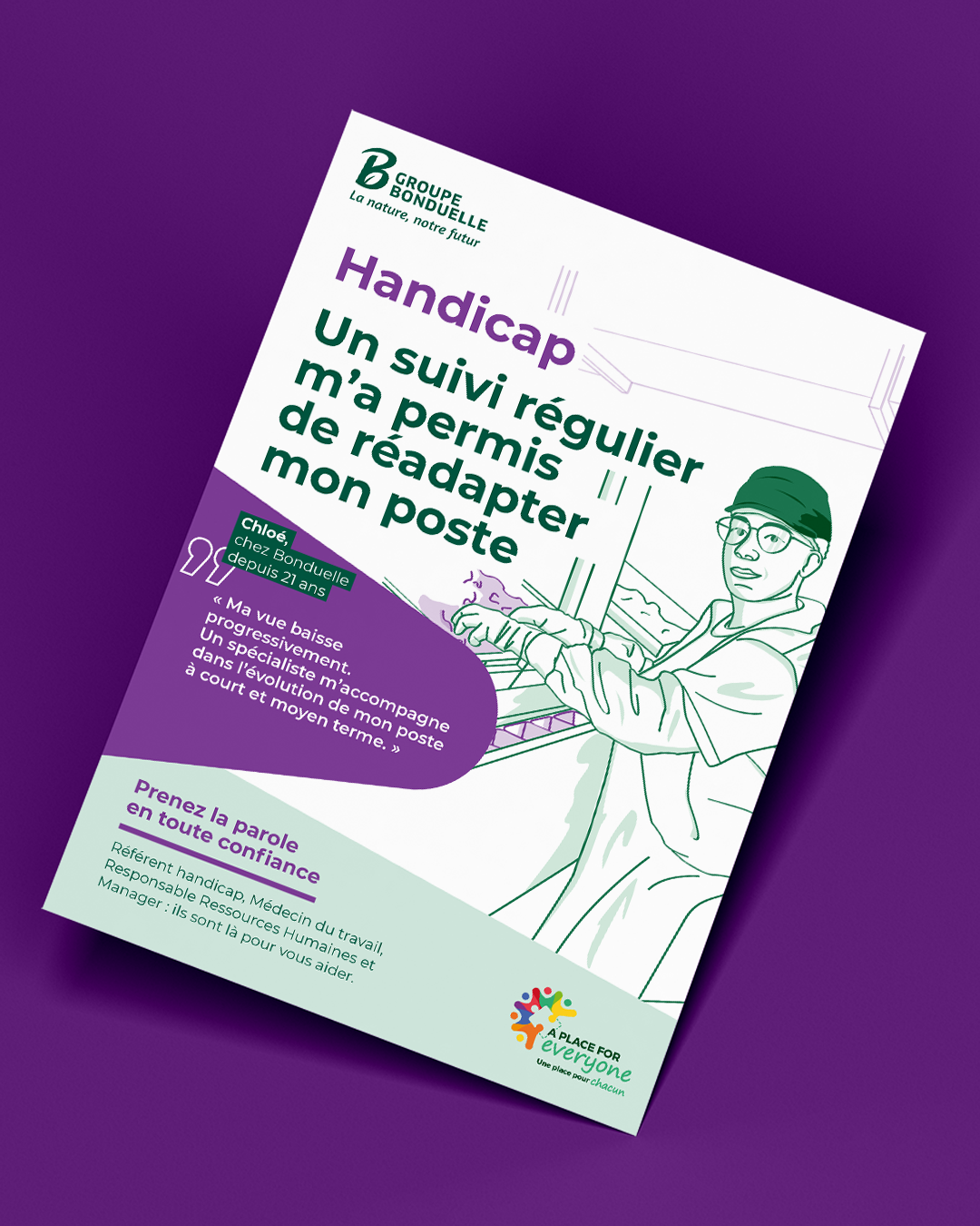 Affiche sur le suivi du handicap par l'entreprise