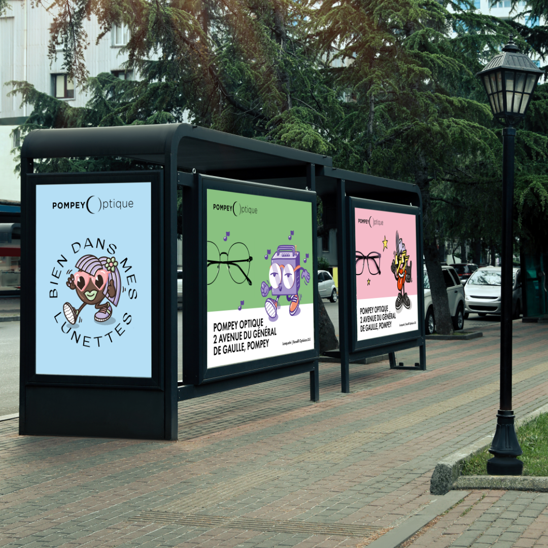 Concept et illustrations pour la campagne d'affichage d'un opticien
