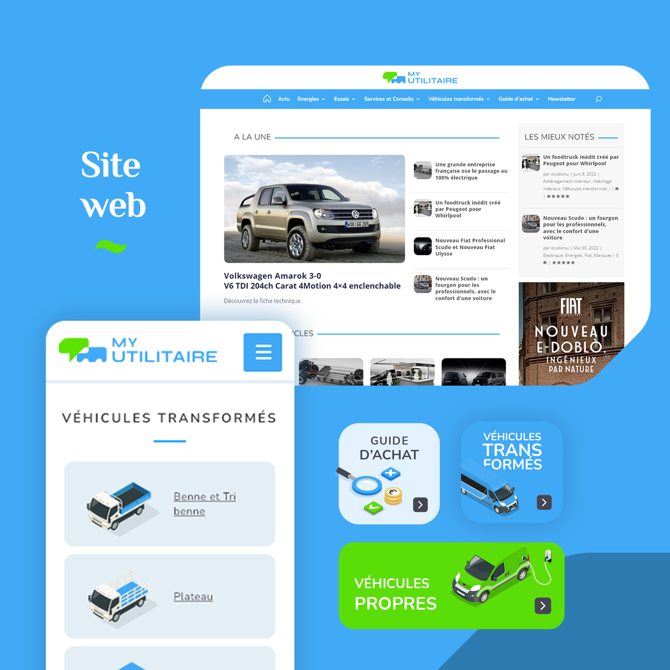 Création de maquettes pour le site internet