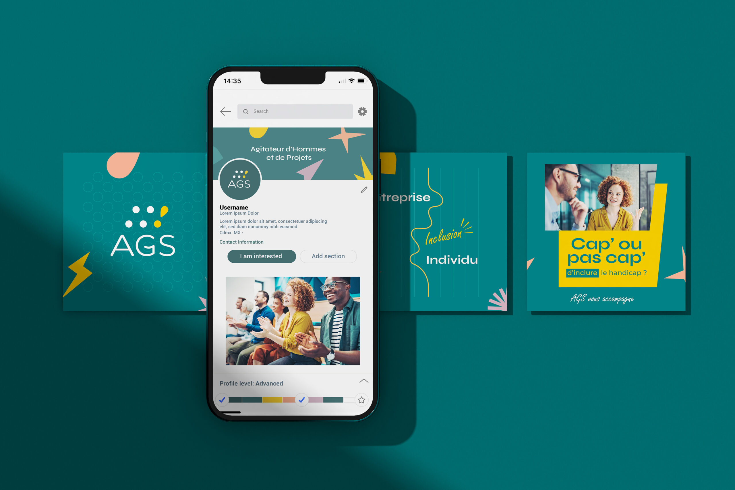 Identité visuelle digitale pour AGS et ses réseaux sociaux