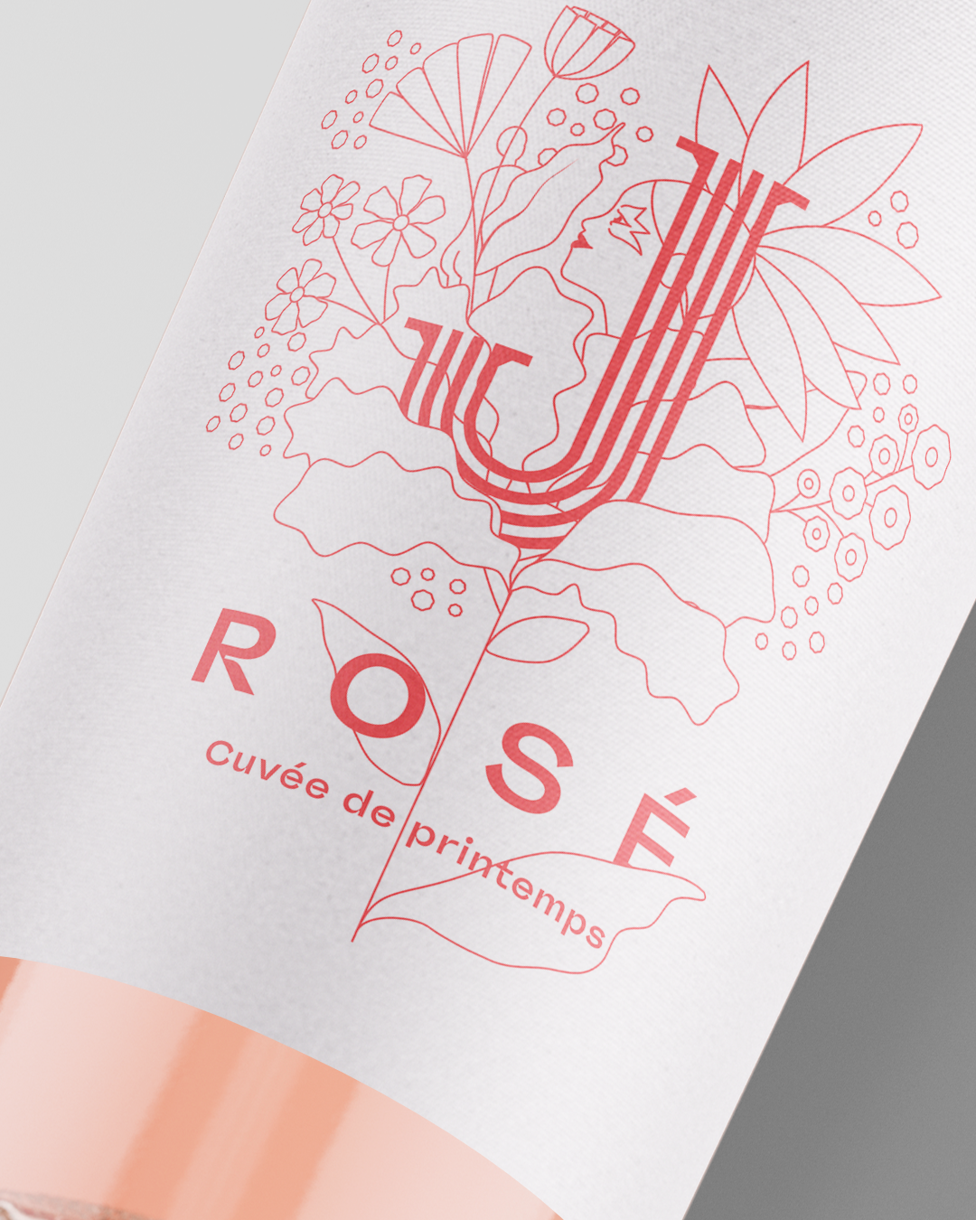 Illustration pour une étiquette de rosé