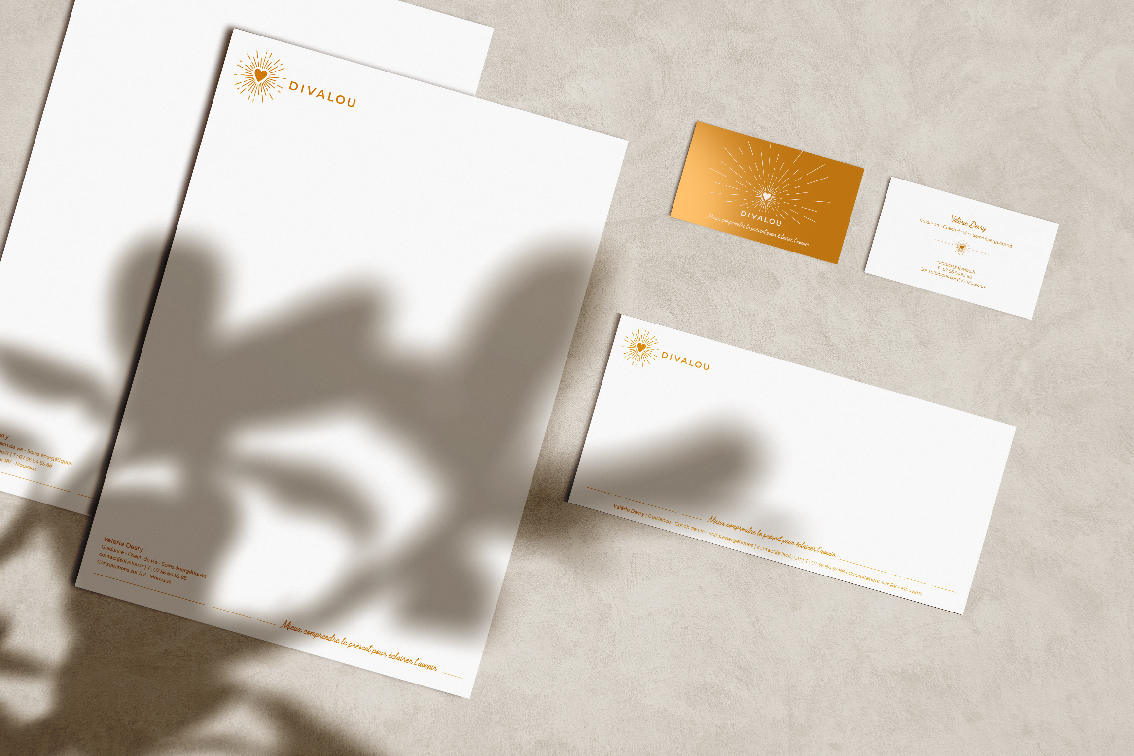 Papier à entête avec mise en page d'identité visuelle