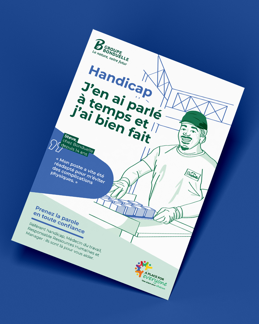 Réalisation graphique d'une affiche de sensibilisation des collaborateurs au handicap pour se confier