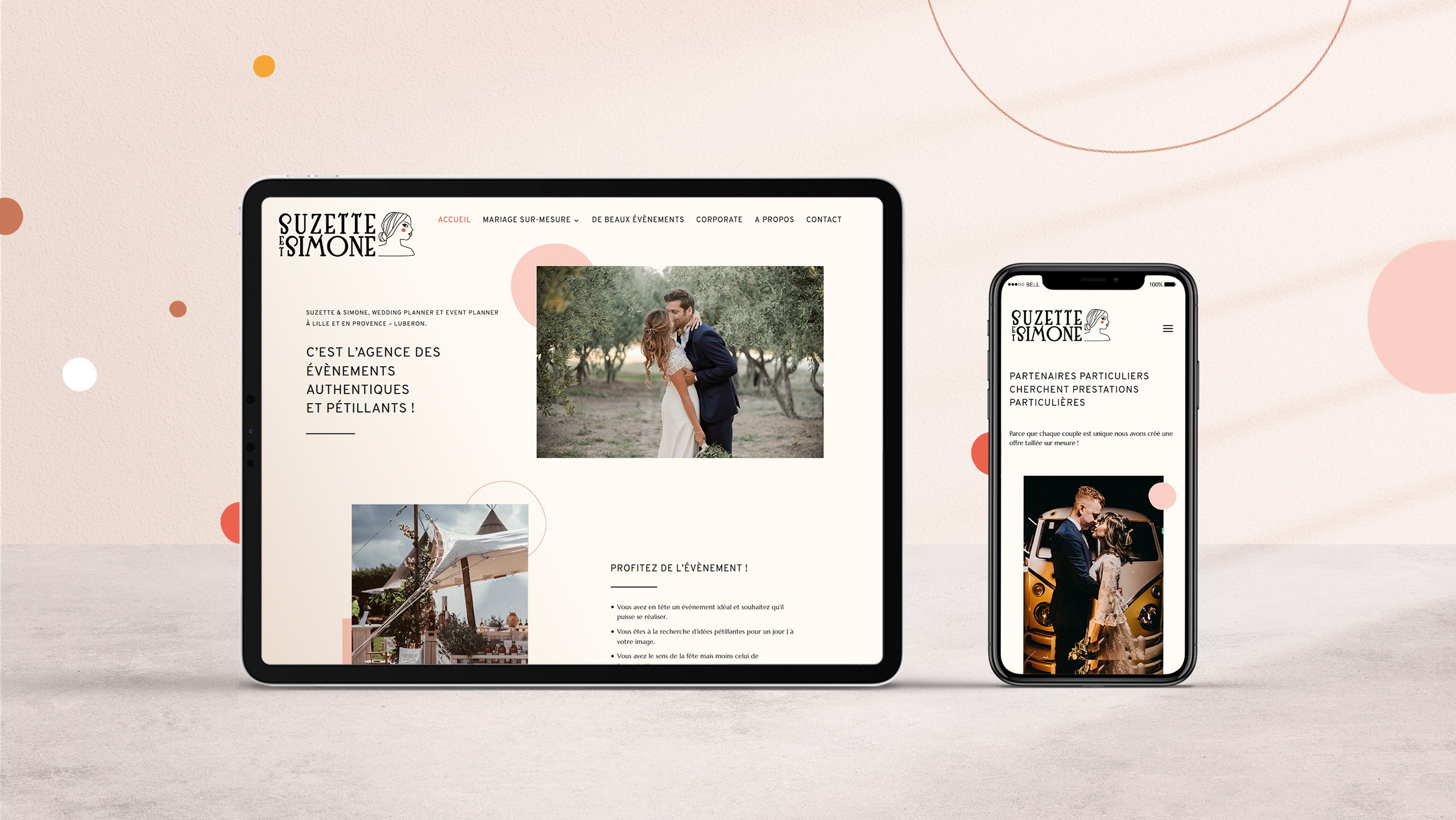 Webdesign du site web Suzette & Simone