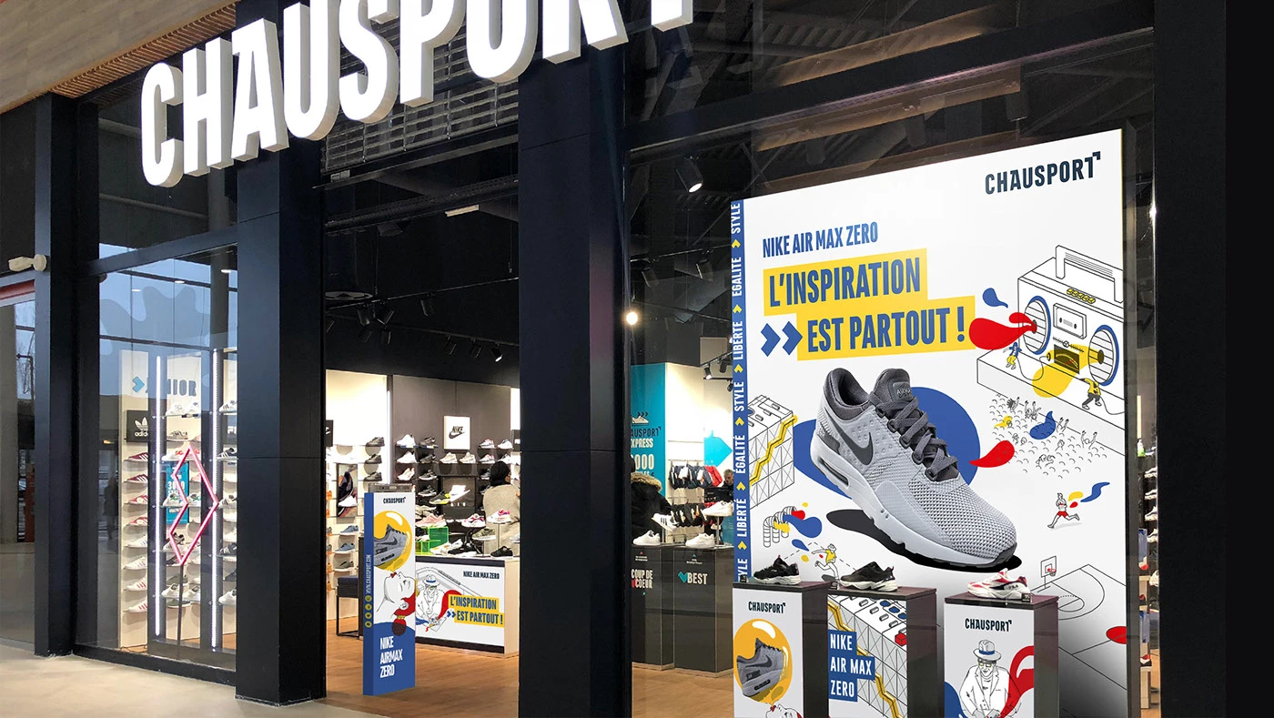 Campagne publicitaire diffusée en magasin à Lille