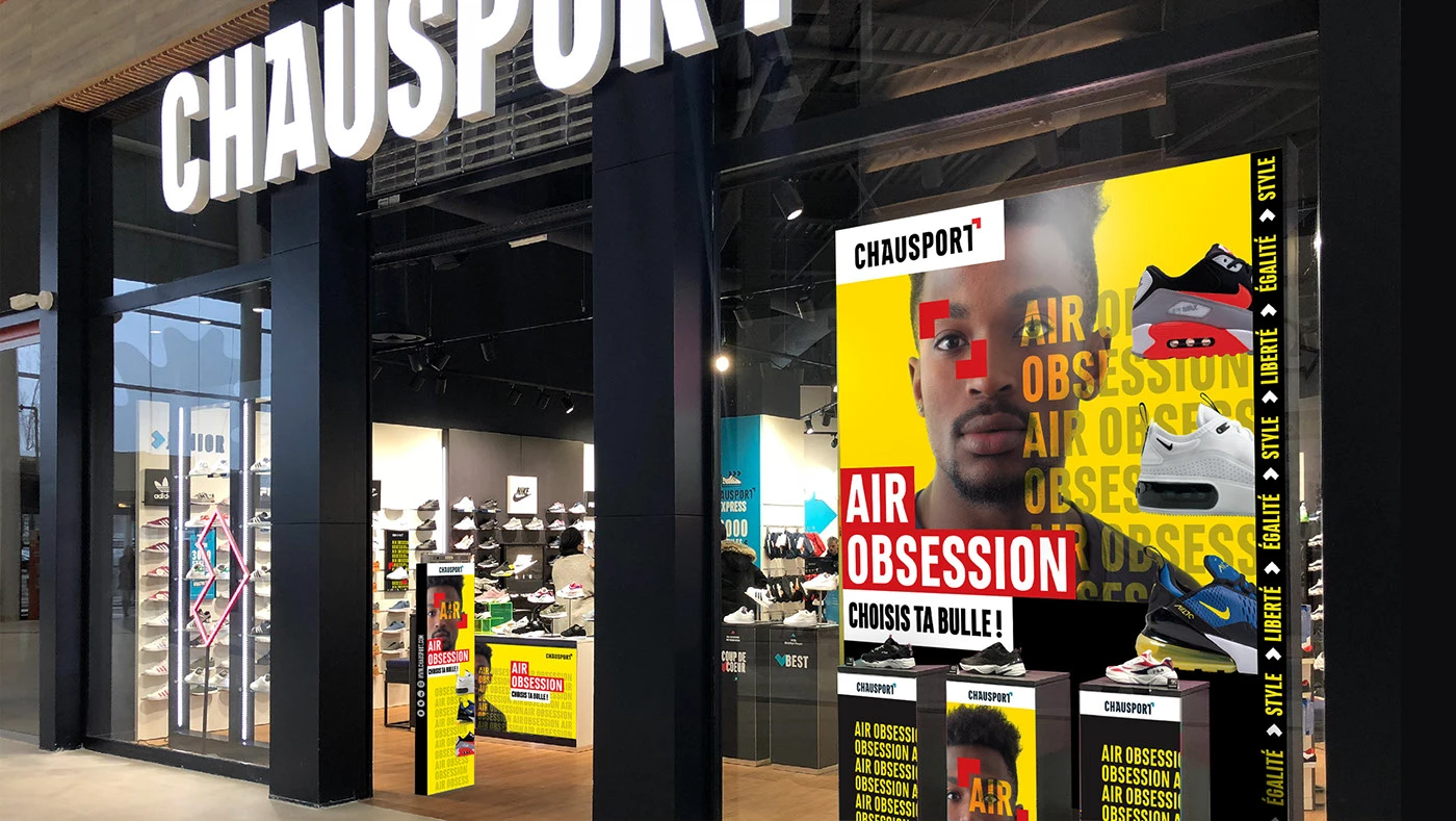 Campagne publicitaire Nike Obsession en magasin