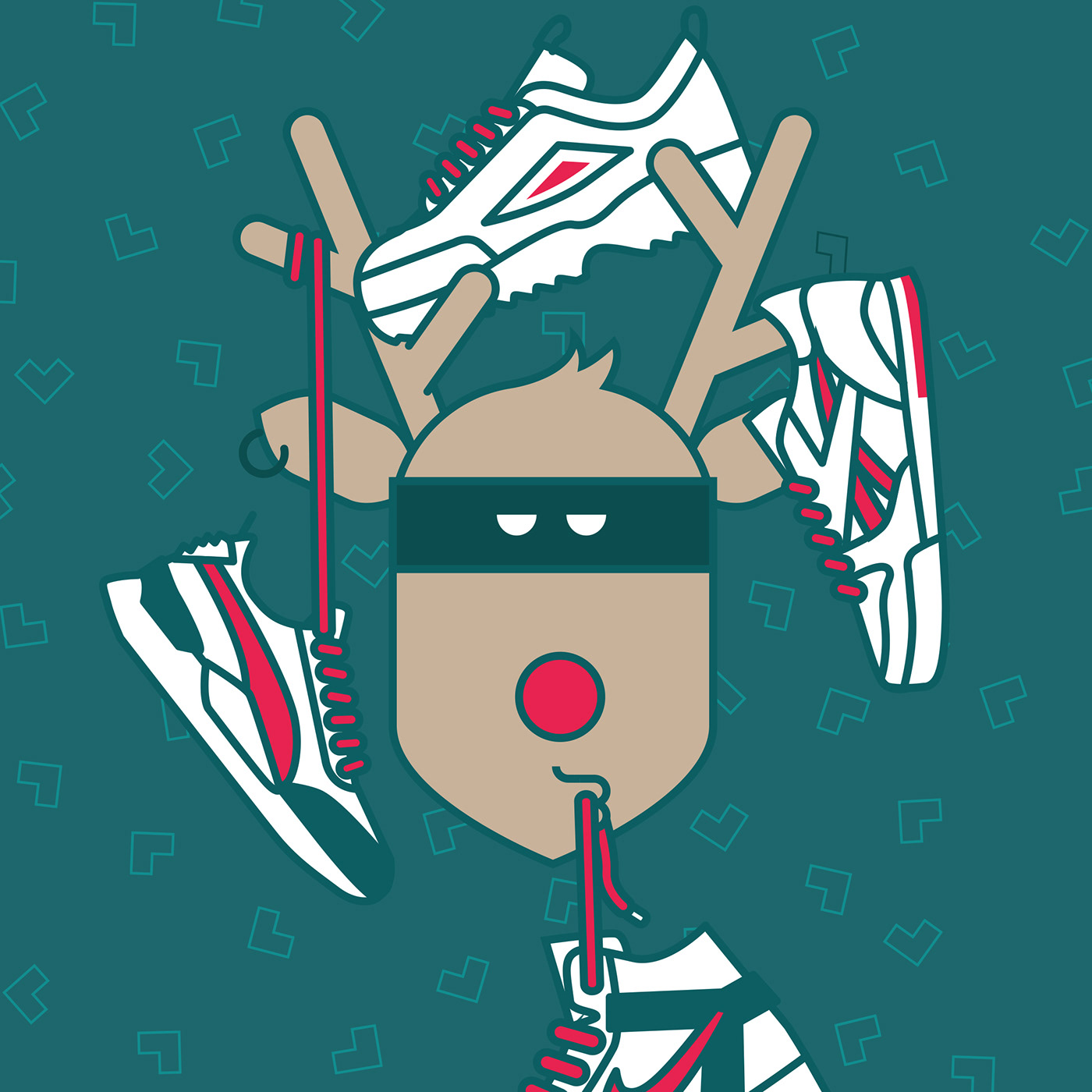 Graphisme de Noël pour des baskets.