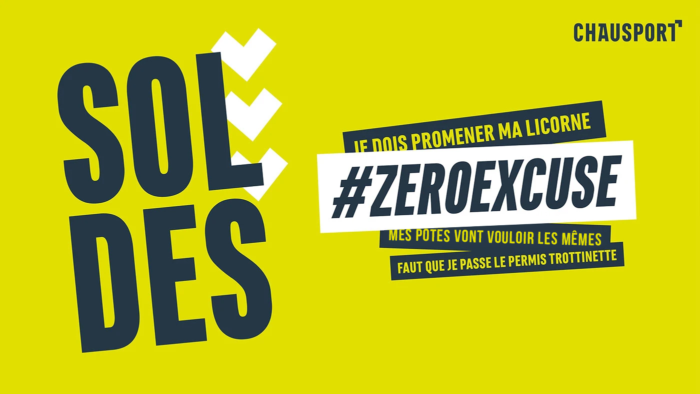 Campgne publicitaire Soldes - Graphisme et rédaction