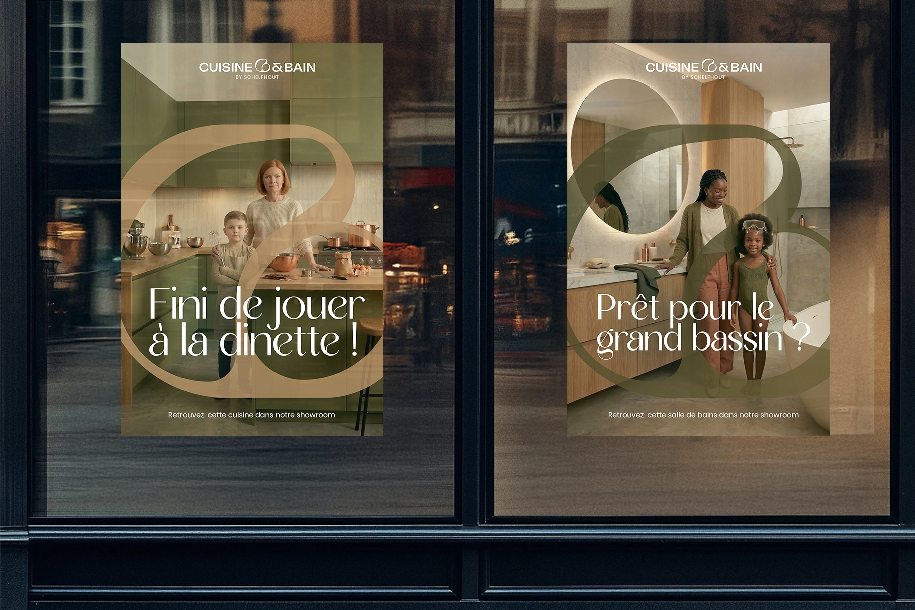 Campagne publicitaire Cuisine & Bain. Direction artistique et graphisme.